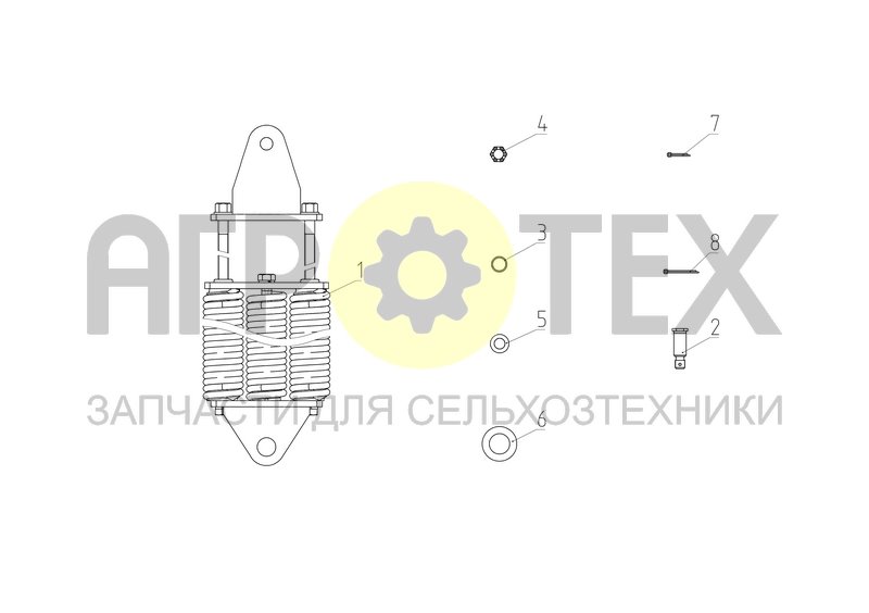 Чертеж Комплект монтажных частей для навески жатки (081.27.11.030)